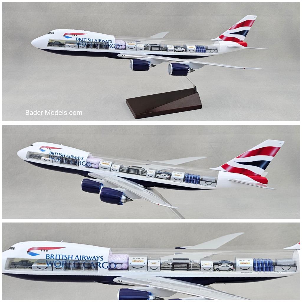 British Airways World Cargo - B747-8F - (1:144) - 180° Clear Top